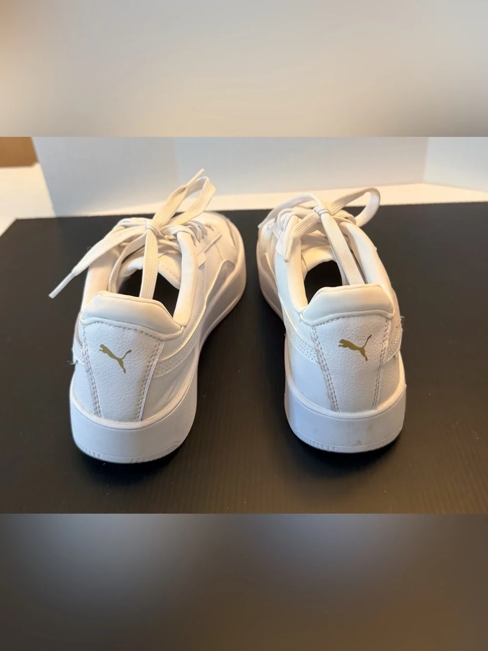 Puma Cream-White Elevated Lace-Up Sneakers